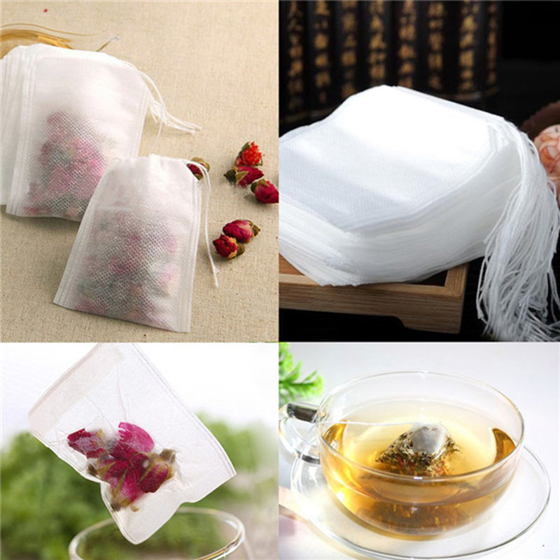 HOT 100Pcs/Lot Teabags Empty Tea Bags With String Heal Seal Filter Paper for Herb Loose Tea Supplies 5.5 x 7CM