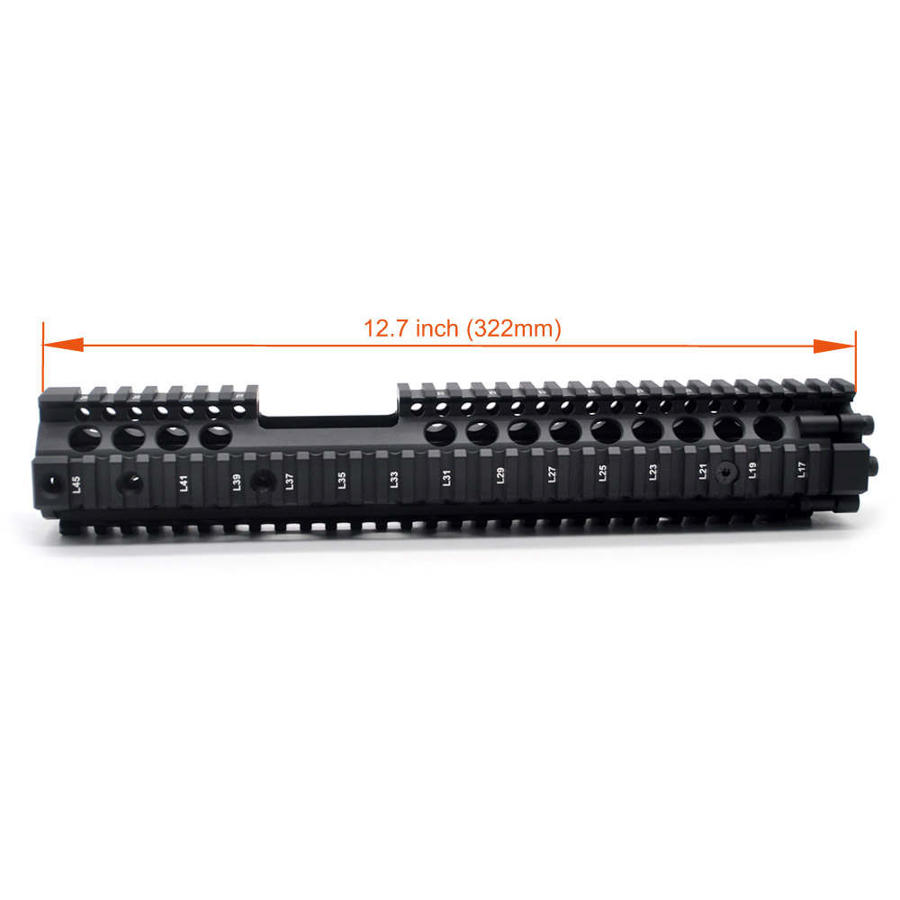 12.7'' inch Tactical Upgrade MK18 Quad Rail Handguard Split 2 parts Picatinny Mount System Fit .223 Black Anodized