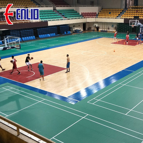 Badminton court mat for training with court lines