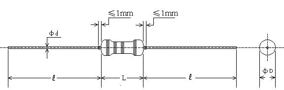 Nominal resistance value 150K 3W resistor