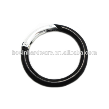Moda de alta calidad de metal de aluminio negro ronda Carabiner