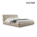 Frame Fabric Soft Bed Modern Design Simulation Microfiber Soft Bed Manufactory