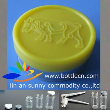 plastic cap,20mm flip off caps,plastic top cap yellow cow/bull logo