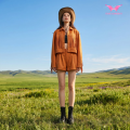Westernjacke mit kurzem Kragen und Fransen