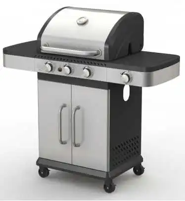 Commercial Outdoor Trolley Barbecue Rack Easy To Clean Stainless Steel Bbq Gas Grill