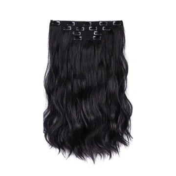 wholesale Black Hair Extensions Clip in Hair Extensions for Women 20" Hair Extensions Synthetic 2P4P5PLength Curly Wave Natural
