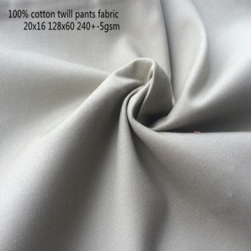 Tessuto di pantaloni intrecciati al 100% di cotone in cotone