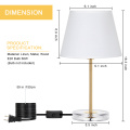 Bedroom Nightstand Gold Table Lamp com base de acrílico