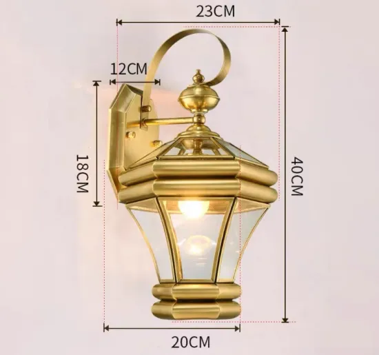 Waterproof Nordic Copper Wall Lamp: Luxury Decoration for Balconies, Terraces, Yards, and Streets