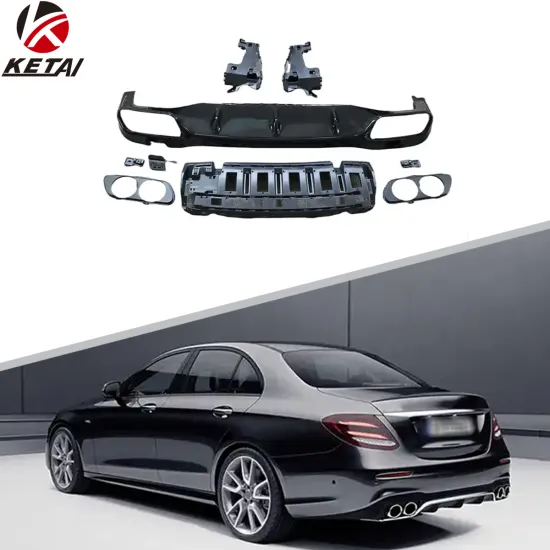 High Quality E53 Style Auto Rear Bumper Body Parts Rear Diffuser for BENZ W213 AMG Sedan 2017+