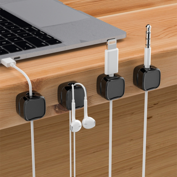 Magnetic Desk Cable Clips - Strong Adhesive Charger Holder for Office Supplies