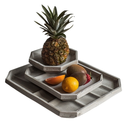 Moderne minimalistische geometrische Betonschalen -Set