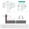 Moderner Messingbecken Dual Griff versteckte Beckenarmatur