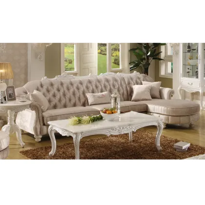 Modern European Style Soft White Velvet Comfortable Bed for Home Furniture