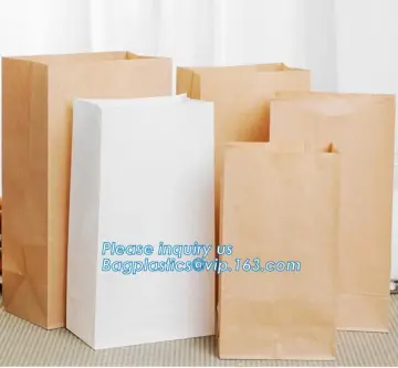 Recycled Take Away Fast Food Flat Brown Kraft Paper Bags, fast food Kraft paper bag no window no handle