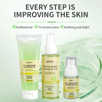 Tea Tree & Hemp Brightening Facial Scrub - Exfoliating Whitening Natural Face Scrub