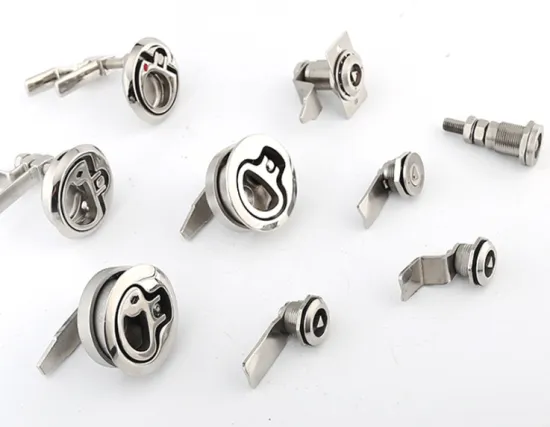 Industrial cabinet latch door cylinder lock set