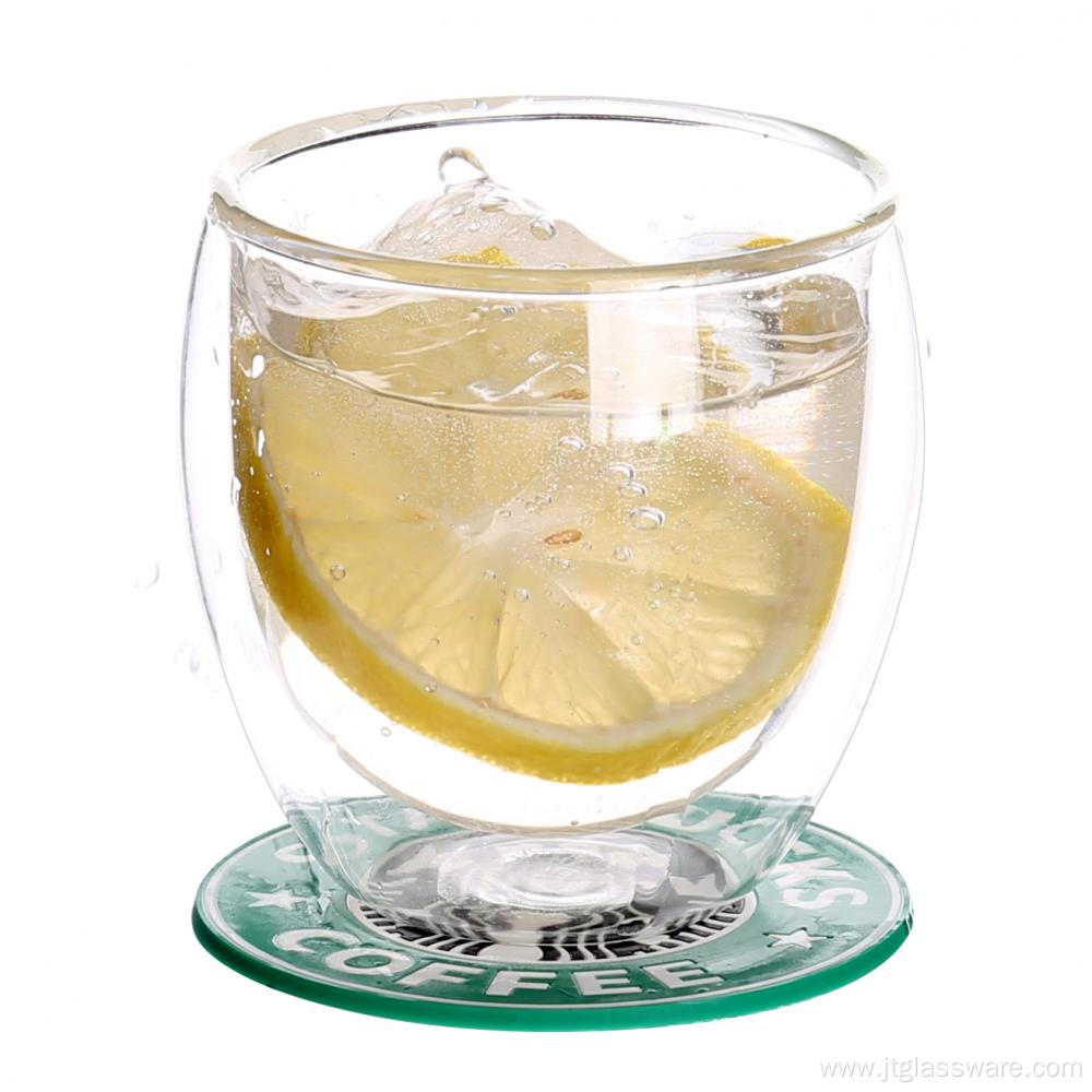 High Quality Double Wall Tea Glass Cup