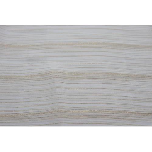 Polyester Chiffon Yoryu With Gold/Silver Stripe Fabrics