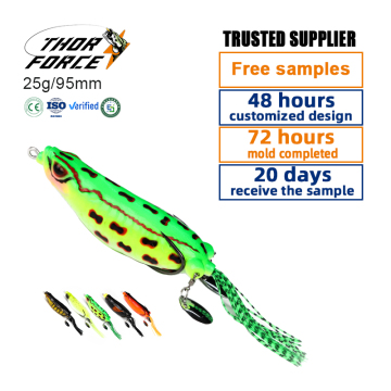 Thorforce 25g 95mm Frog Soft Bait - الترتر المزدوج والحرير الملون 5