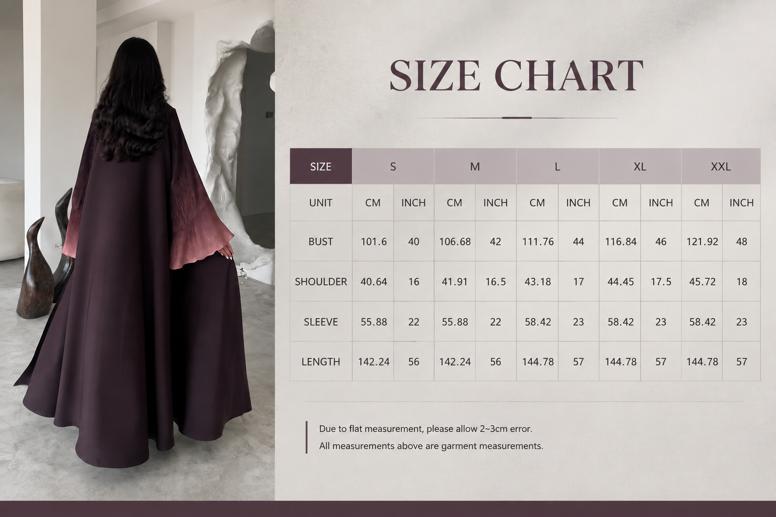 Gradient Chiffon Pleated Sleeve Abaya