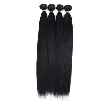 Mixed Synthetic 4X4 Lace Closure Yaky Wave Human Extensions Yaki Hair Weave
