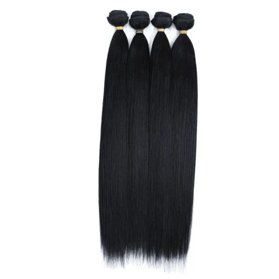 Mixed Synthetic 4X4 Lace Closure Yaky Wave Human Extensions Yaki Hair Weave