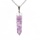 Crystal gravel hexagonal column Augen pendant Amethyst Pendant women's Fashion Pendant Necklace