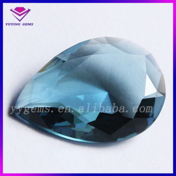 Glass Ink Blue Machine Cut Pear Shape Bulk Sale Cheap Glass Gemstones
