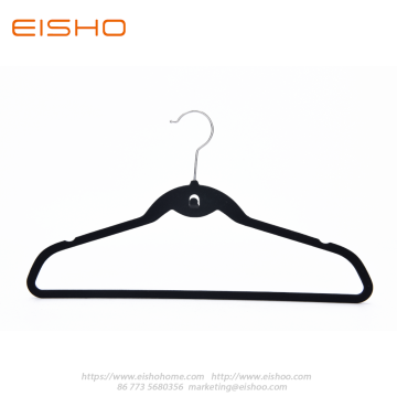 Black Anti-slip Velvet Coat Hanger With Tie Hook