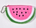 Custom Cute Cute Watermelon berbentuk sulaman beludru duit syiling dompet dompet zip ritsleting dompet dompet