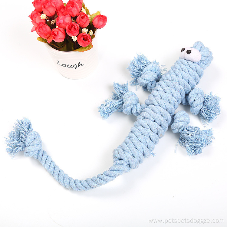 Lizard Shape Rope Dental Toy Ready Pet Toy