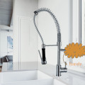 Brass One Handle Pull Out Kitchen Faucet