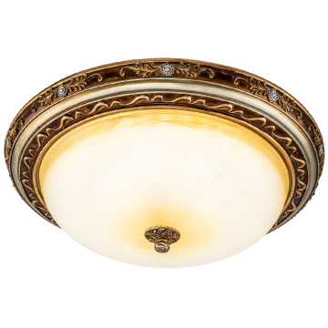 E27 LED Round Ceiling Lamps with Plastic/ABS Base and Glass Cover