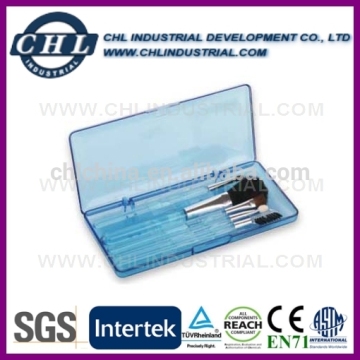 Branded cosmetic brush set with plastic box