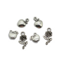 Supply Metallic Fruit Charms for DIY Craft Accessories Rose Flower Pendants Keychain Necklace Jewelry Making