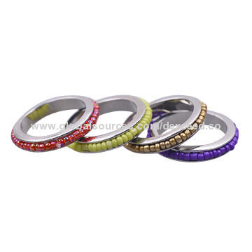 Fashion Ring Sets with Colorful Seed Bead, Low MOQ, Best Selling for Spring and Summer
