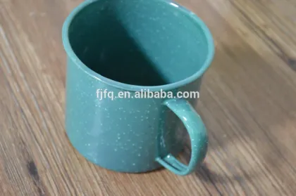 Green Enamel Mug Big Capacity Mug with White Speckle