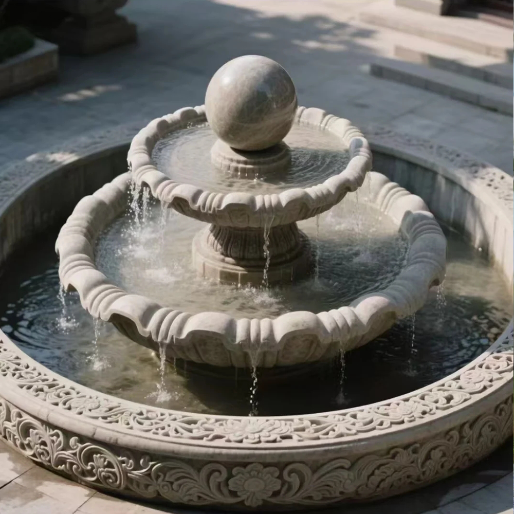 Stone sculpture fountain
