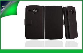 Black Flip type Mobile Phone Protective PU Leather Cases Fo