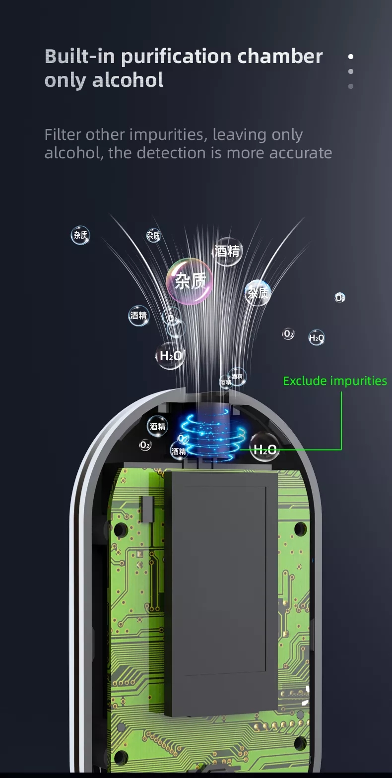 Non-Contact USB Rechargeable car breath alcohol checker tester breathalyzer 