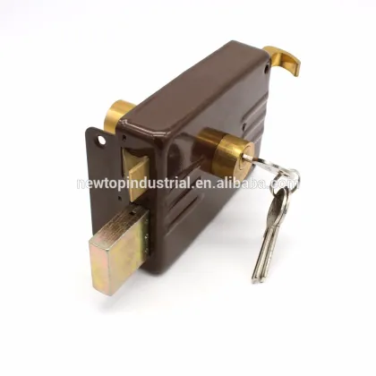 Door lock rim door lock with brass cylinder double open level lock