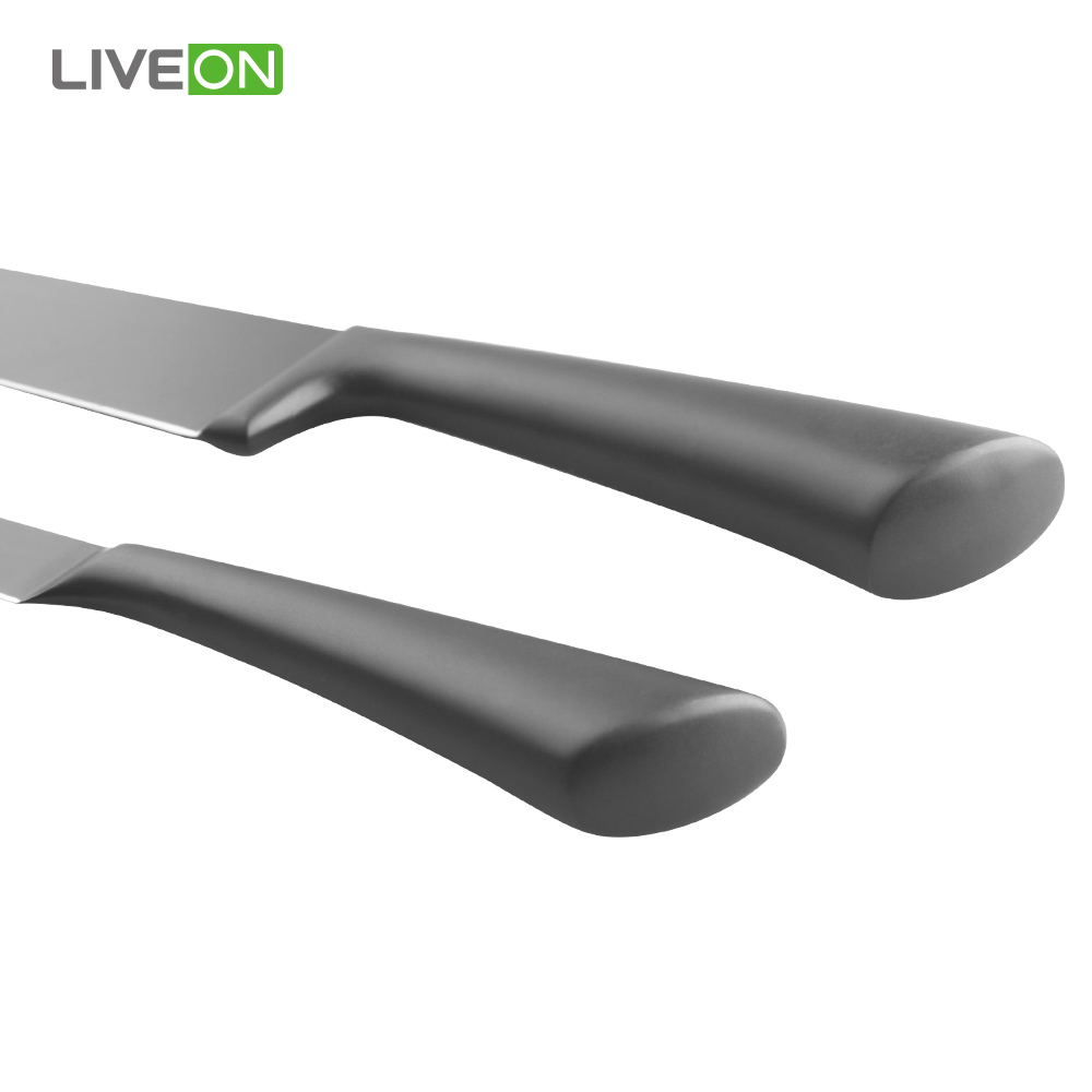 Black Coating Kitchen Knife Set met meshouder