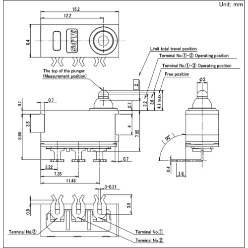 ALPS Waterproof type Detection switch