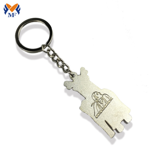 Metal custom shape two sided engraved keychain