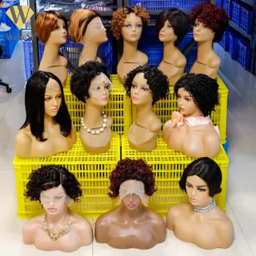 Perruque pixie cut human hair wig for black women,wholesale glueless 13x4 LACE FRONT peruvian bob wig,short HAIR pixie curls wig