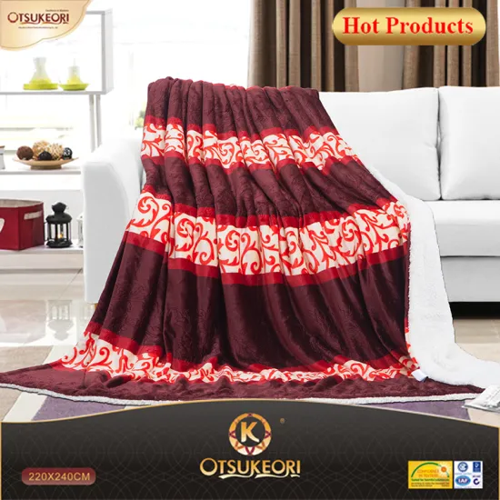 Full size thick and warm mink blanket with embossing technology .