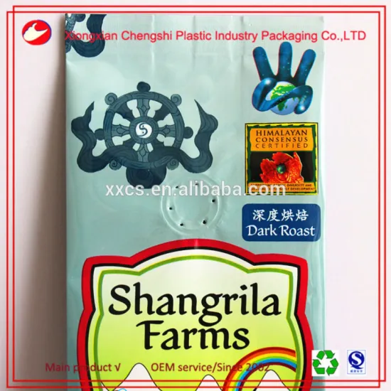 Heat seal coffee bag packaging aluminum foil valve bag