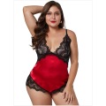 Roupa de dormir feminina de renda fascinante plus size transparente