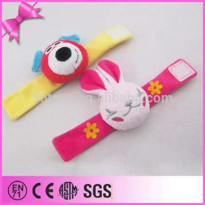 wholesale lovely plush wrist strap soft baby toys for baby